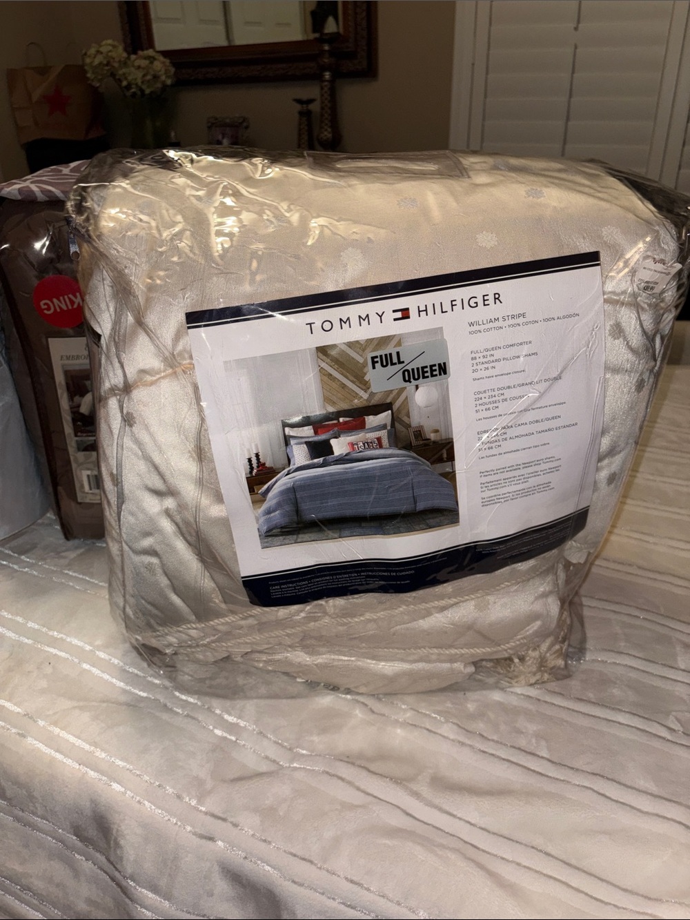 Tommy Hilfiger Cream William Stripe Comforter Set